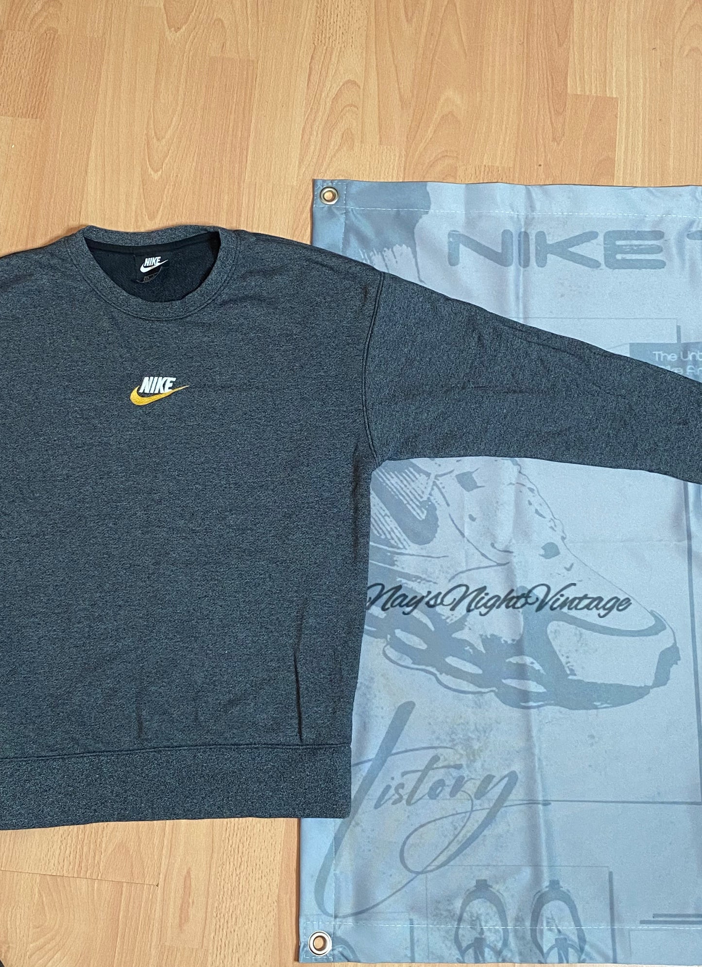 Grey Nike Logo Crewneck